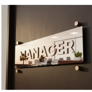 Mirror Acrylic Office Name Plate with 3D Letters