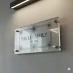 SS Metal & Acrylic Name Plate with Stainless Steel Studs