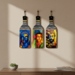 Avatar Decorative Wall Art MDF Wooden Hanger for Living Room | Bedroom | Office | Kitchen | Bottle Shaped | Wall Hanging For Home Decor - Set of 3