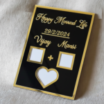 Personalized Acrylic Name Frame with Date | Couple thumb plate 31X23 Cm | Finger print board | Best gift for Marriage couples