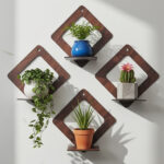 Wooden Wall-Mounted Flower Stand (Set of 4)