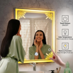 Glass Round Wall-Mounted LED Mirror with Smart Sensor | Mirror Light, Wash Basin Wall Mirror, Fancy Washbasin and Smart LED Design