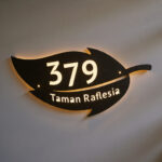 Divy Avatar India Nature-Inspired Leaf Shaped LED Name Plate – Custom Acrylic Backlit Address Board