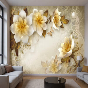 premium-3d-embossed-cream-magnolia-wallpaper-with-golden-leaves-and-butterflies-elegant-high-fidelity-wall-mural