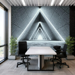 elegant-3d-pink-rose-vine-wallpaper-with-grey-leaves-white-diamond-lattice-geometric-mural-on-rose-quartz-background
